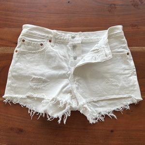 Levi’s White Denim Shorts
